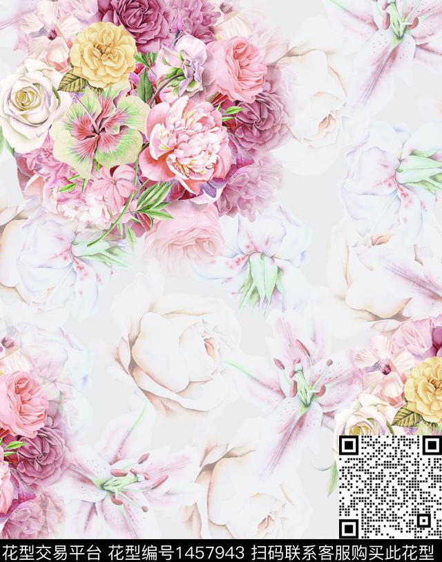 数码华亿平台女装定位花花卉数码印花华亿平台下载（图片编号: 1457943） - 瓦栏（Walan）