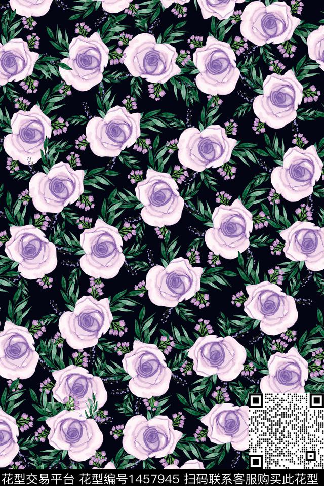 女装花卉大牌风数码印花华亿平台下载（图片编号: 1457945） - 瓦栏（Walan）
