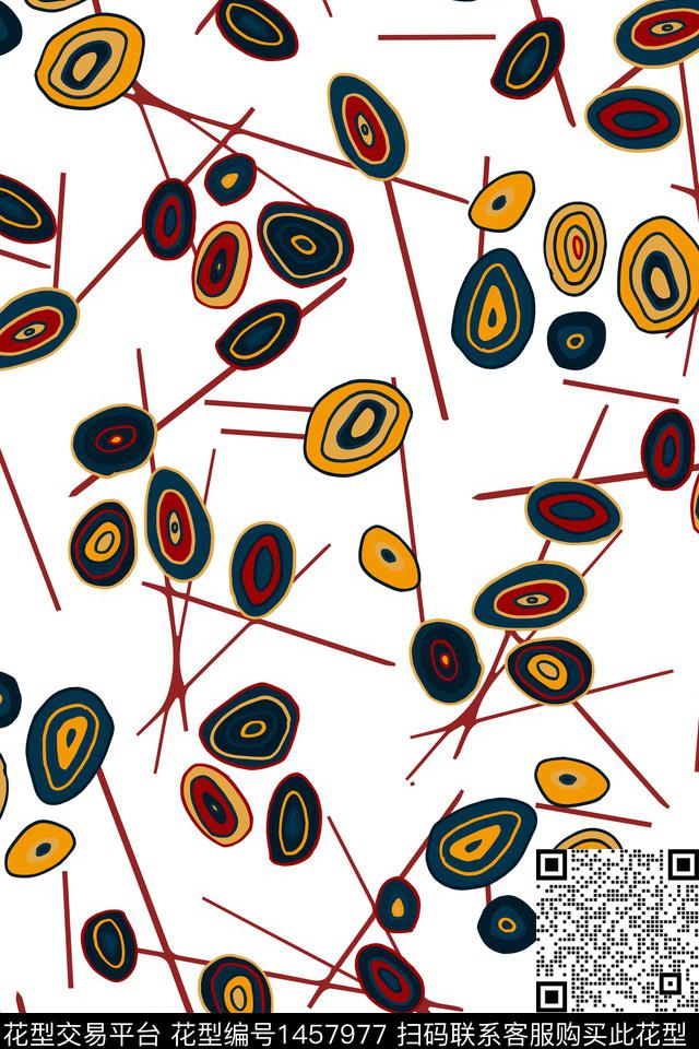 几何线条大牌风传统印花华亿平台下载（图片编号: 1457977） - 瓦栏（Walan）