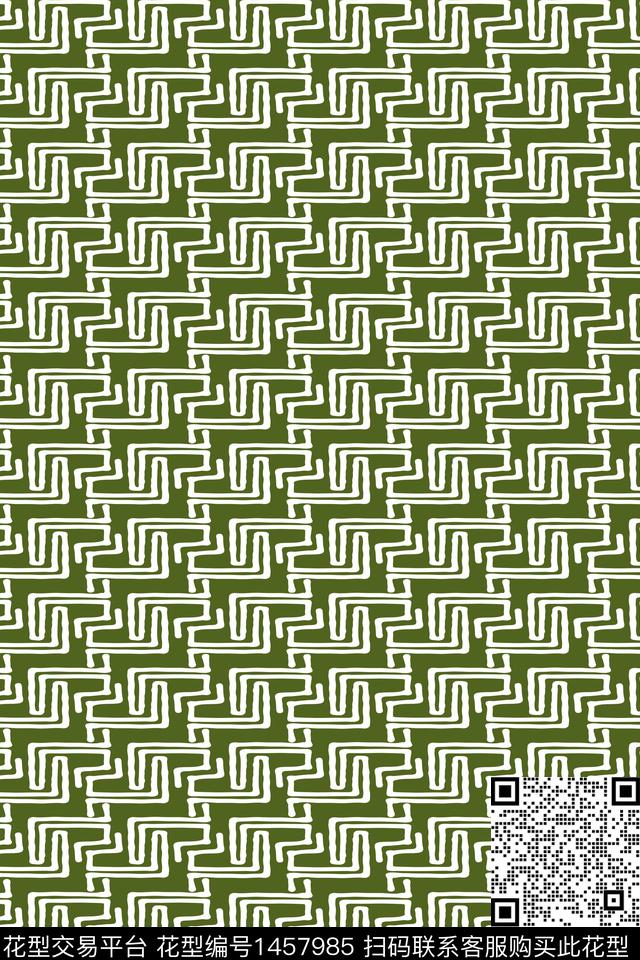 几何格子男装数码印花华亿平台下载（图片编号: 1457985） - 瓦栏（Walan）