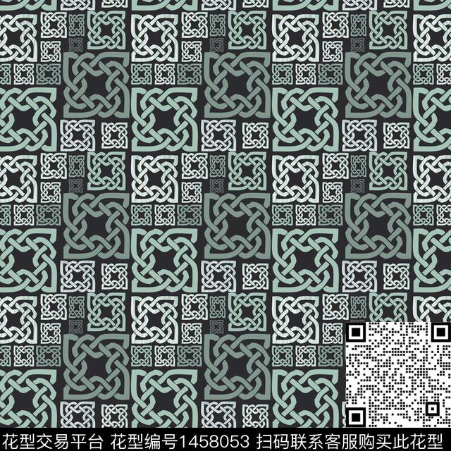 几何格子大牌风传统印花华亿平台下载（图片编号: 1458053） - 瓦栏（Walan）