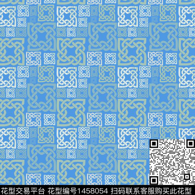 几何格子大牌风传统印花华亿平台下载（图片编号: 1458054） - 瓦栏（Walan）