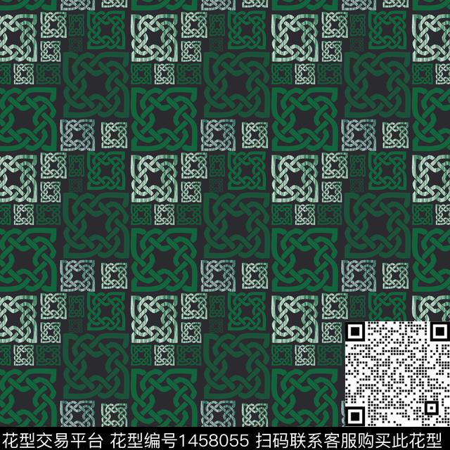 几何格子大牌风传统印花华亿平台下载（图片编号: 1458055） - 瓦栏（Walan）