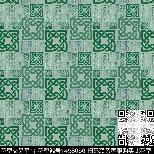 几何格子大牌风传统印花华亿平台下载（图片编号: 1458056） - 瓦栏（Walan）