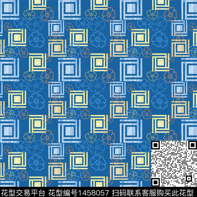 几何格子大牌风传统印花华亿平台下载（图片编号: 1458057） - 瓦栏（Walan）