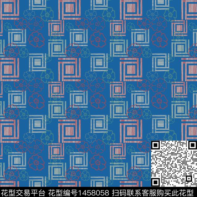 几何格子大牌风传统印花华亿平台下载（图片编号: 1458058） - 瓦栏（Walan）