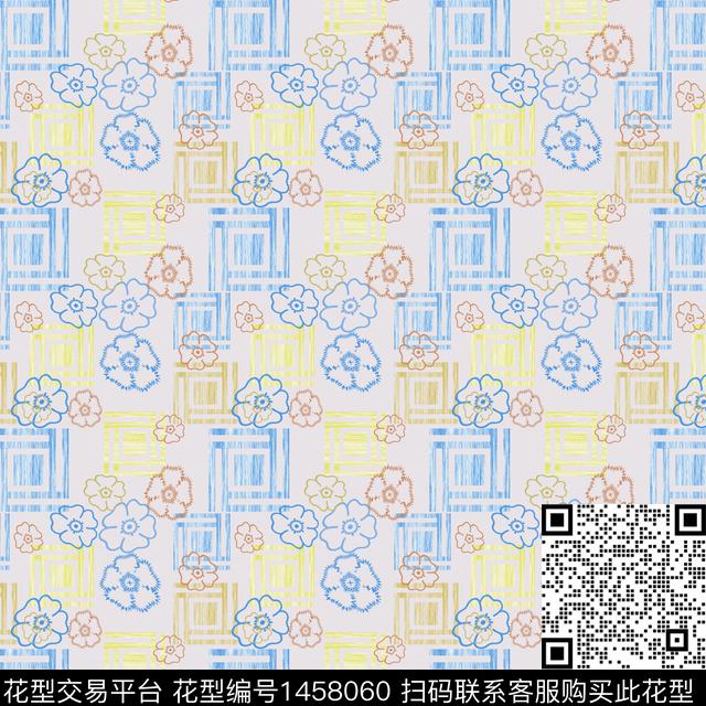 几何格子大牌风传统印花华亿平台下载（图片编号: 1458060） - 瓦栏（Walan）