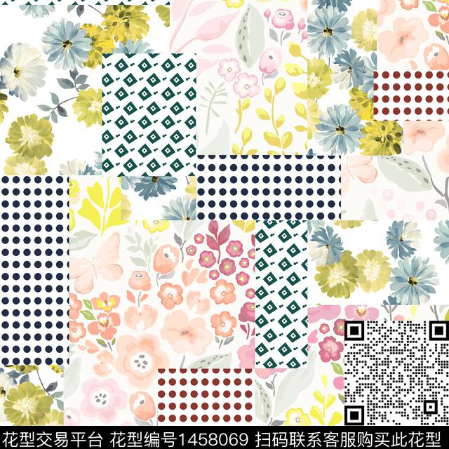 时尚花卉真丝数码印花华亿平台下载（图片编号: 1458069） - 瓦栏（Walan）