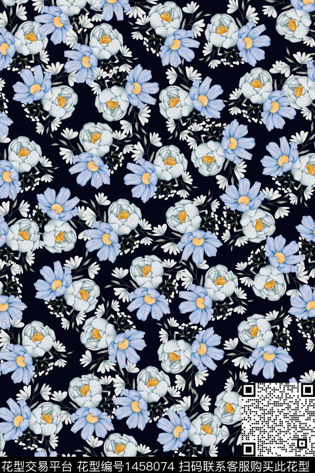 女装花卉大牌风数码印花华亿平台下载（图片编号: 1458074） - 瓦栏（Walan）
