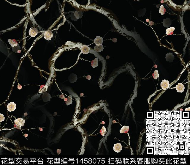 连衣裙女装花卉传统印花华亿平台下载（图片编号: 1458075） - 瓦栏（Walan）