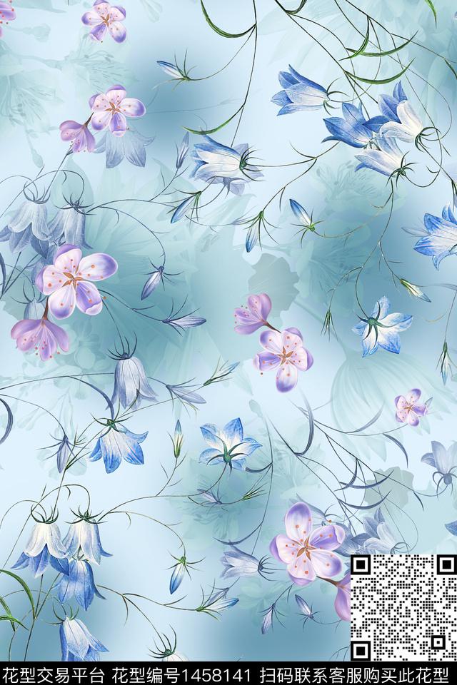 绿植树叶肌理水彩数码印花华亿平台下载（图片编号: 1458141） - 瓦栏（Walan）