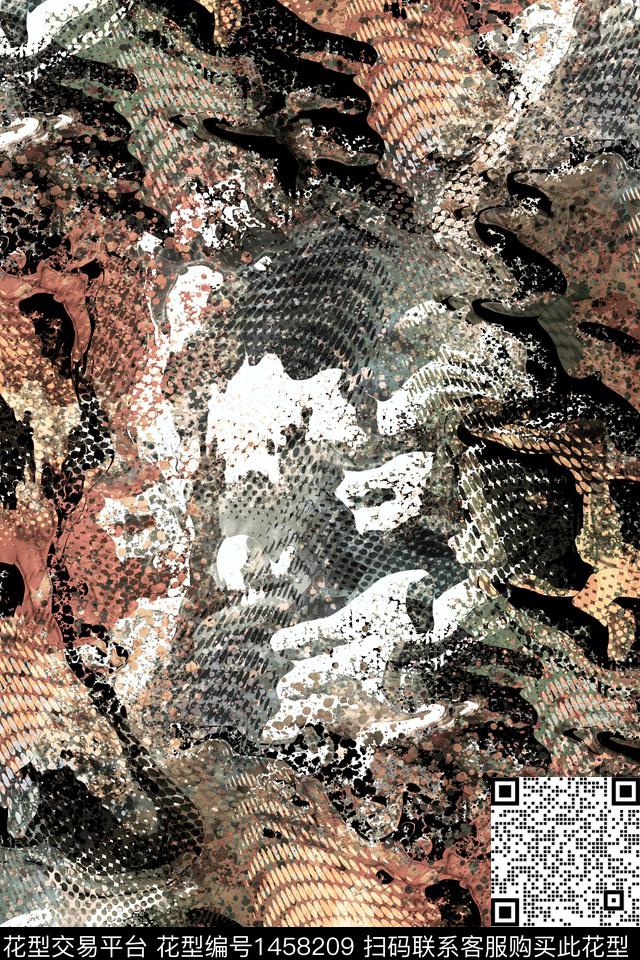 抽象男装户外家居服数码印花华亿平台下载（图片编号: 1458209） - 瓦栏（Walan）