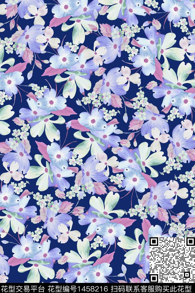 女装花卉大牌风数码印花华亿平台下载（图片编号: 1458216） - 瓦栏（Walan）