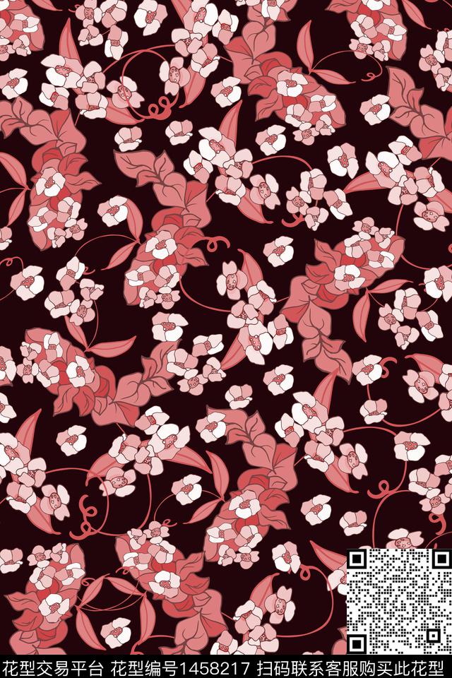 女装花卉大牌风数码印花华亿平台下载（图片编号: 1458217） - 瓦栏（Walan）