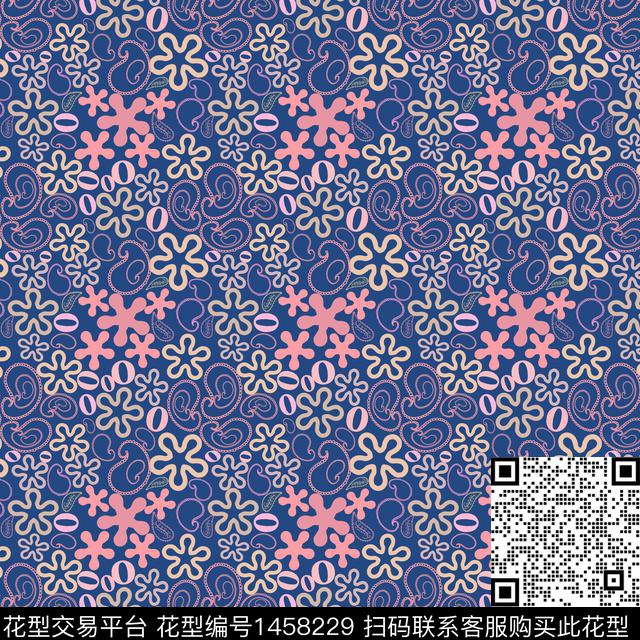 花卉大牌风小碎花传统印花华亿平台下载（图片编号: 1458229） - 瓦栏（Walan）