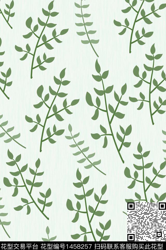 绿植树叶少女香云纱数码印花华亿平台下载（图片编号: 1458257） - 瓦栏（Walan）