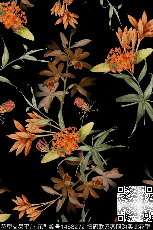 花卉中国风小碎花数码印花华亿平台下载（图片编号: 1458272） - 瓦栏（Walan）