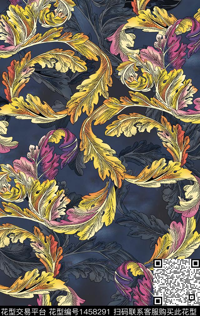 民族风香云纱中国风数码印花华亿平台下载（图片编号: 1458291） - 瓦栏（Walan）