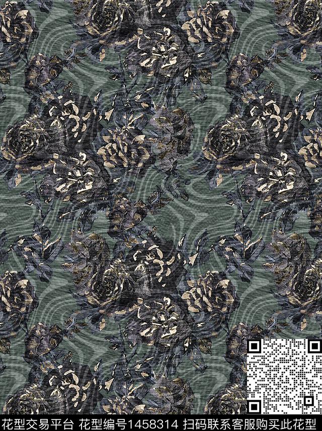 佩斯利花卉大牌风数码印花华亿平台下载（图片编号: 1458314） - 瓦栏（Walan）