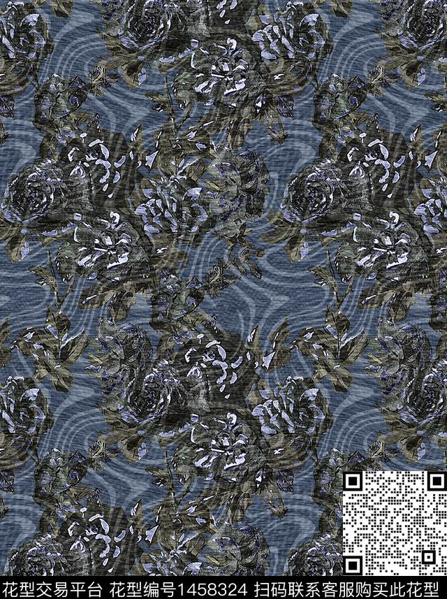 佩斯利花卉大牌风数码印花华亿平台下载（图片编号: 1458324） - 瓦栏（Walan）