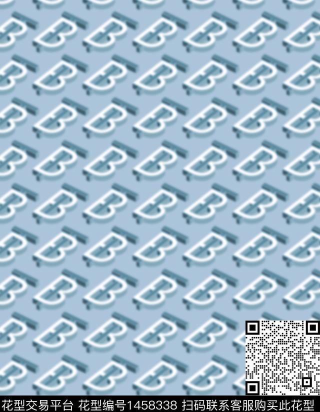几何字母大牌风数码印花华亿平台下载（图片编号: 1458338） - 瓦栏（Walan）
