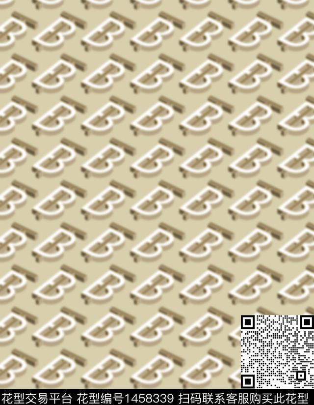 几何字母大牌风数码印花华亿平台下载（图片编号: 1458339） - 瓦栏（Walan）