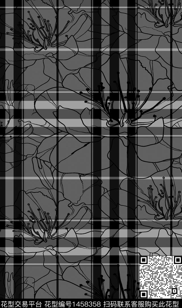 格子佩斯利花卉传统印花华亿平台下载（图片编号: 1458358） - 瓦栏（Walan）