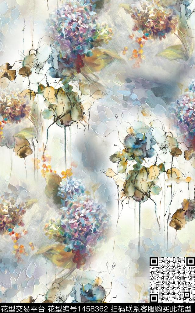 肌理数码华亿平台花卉数码印花华亿平台下载（图片编号: 1458362） - 瓦栏（Walan）