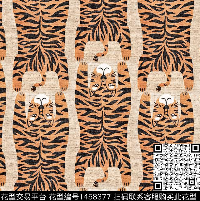 涂鸦童装老虎数码印花华亿平台下载（图片编号: 1458377） - 瓦栏（Walan）