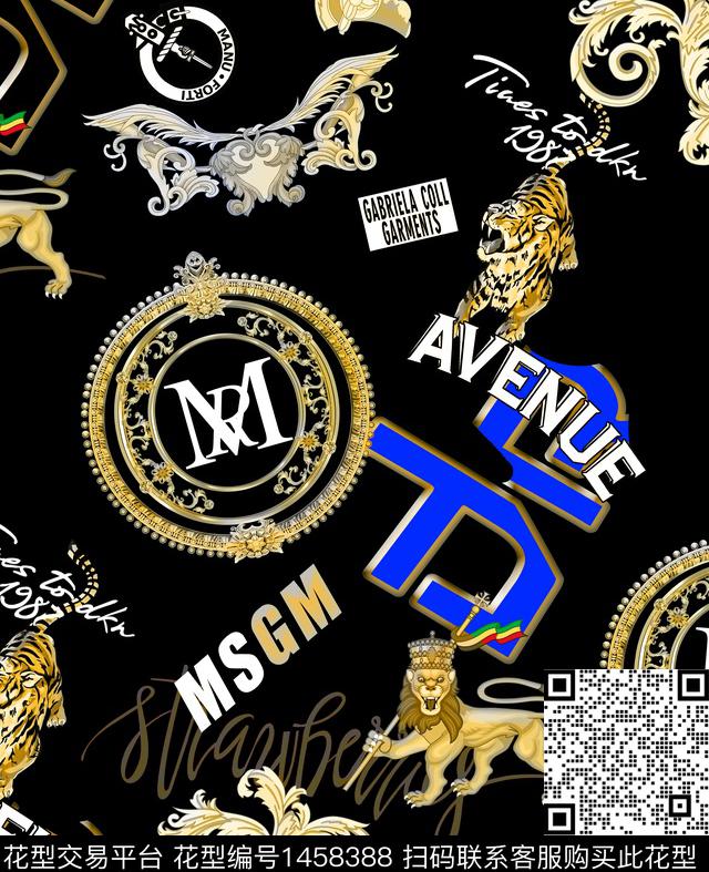 老虎大牌风欧美数码印花华亿平台下载（图片编号: 1458388） - 瓦栏（Walan）