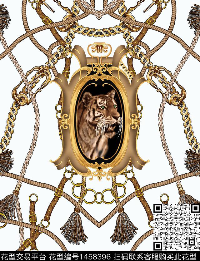 几何动物头男装定位花数码印花华亿平台下载（图片编号: 1458396） - 瓦栏（Walan）