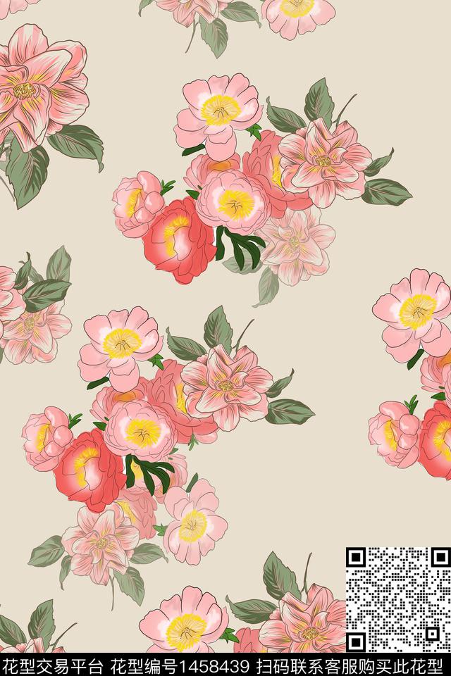 绿植树叶定位花花卉数码印花华亿平台下载（图片编号: 1458439） - 瓦栏（Walan）