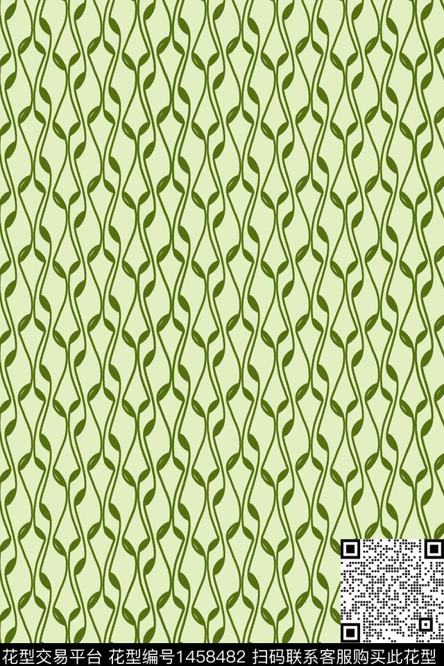 大牌风绿色格子数码印花华亿平台下载（图片编号: 1458482） - 瓦栏（Walan）