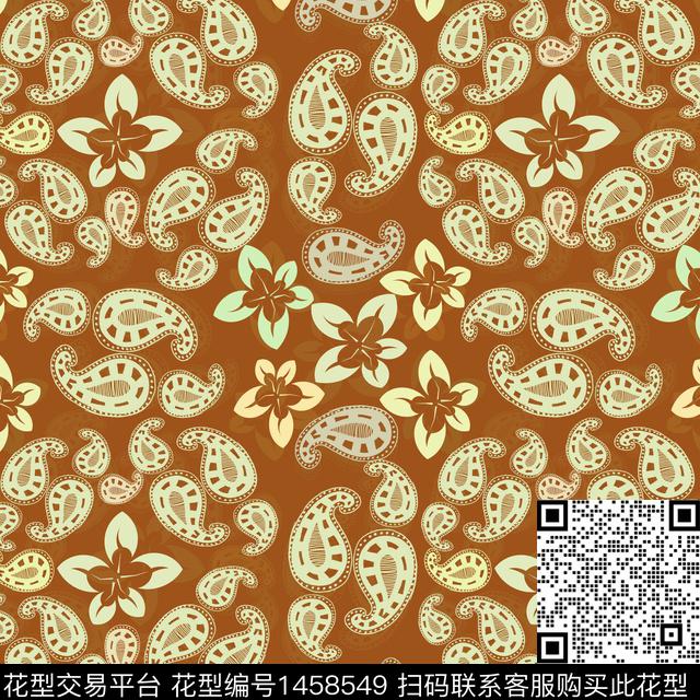 大牌风小碎花佩斯利图案传统印花华亿平台下载（图片编号: 1458549） - 瓦栏（Walan）