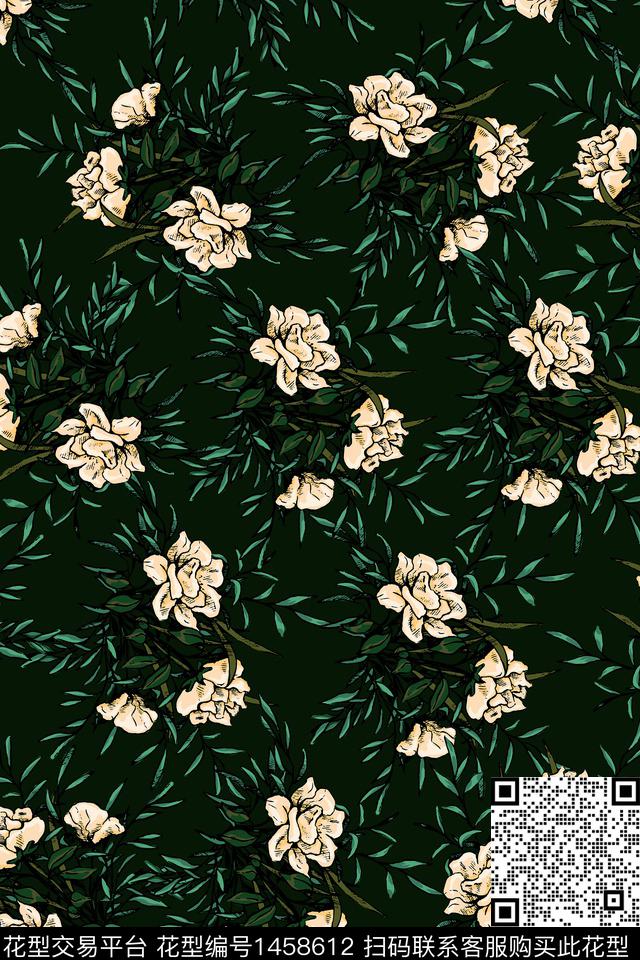 女装花卉大牌风数码印花华亿平台下载（图片编号: 1458612） - 瓦栏（Walan）