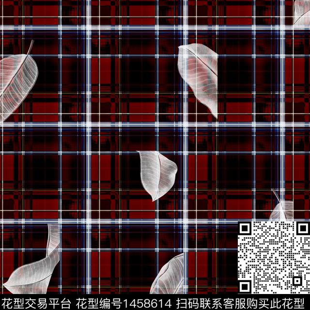 大衣格子边框数码印花华亿平台下载（图片编号: 1458614） - 瓦栏（Walan）