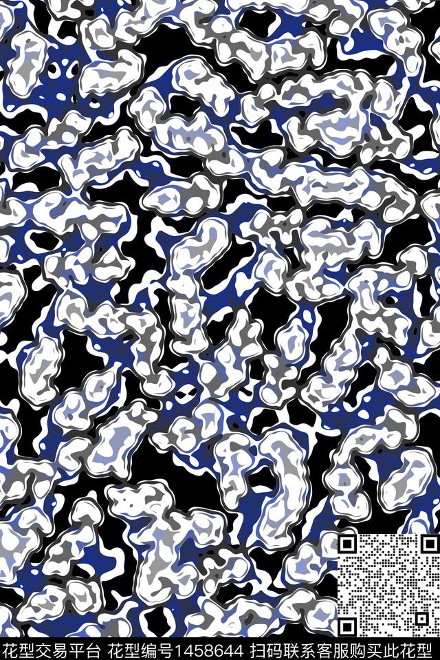 几何肌理男装数码印花华亿平台下载（图片编号: 1458644） - 瓦栏（Walan）