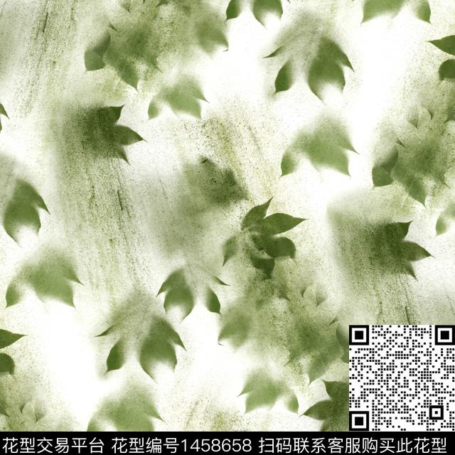 大牌风牡丹绿植树叶数码印花华亿平台下载（图片编号: 1458658） - 瓦栏（Walan）