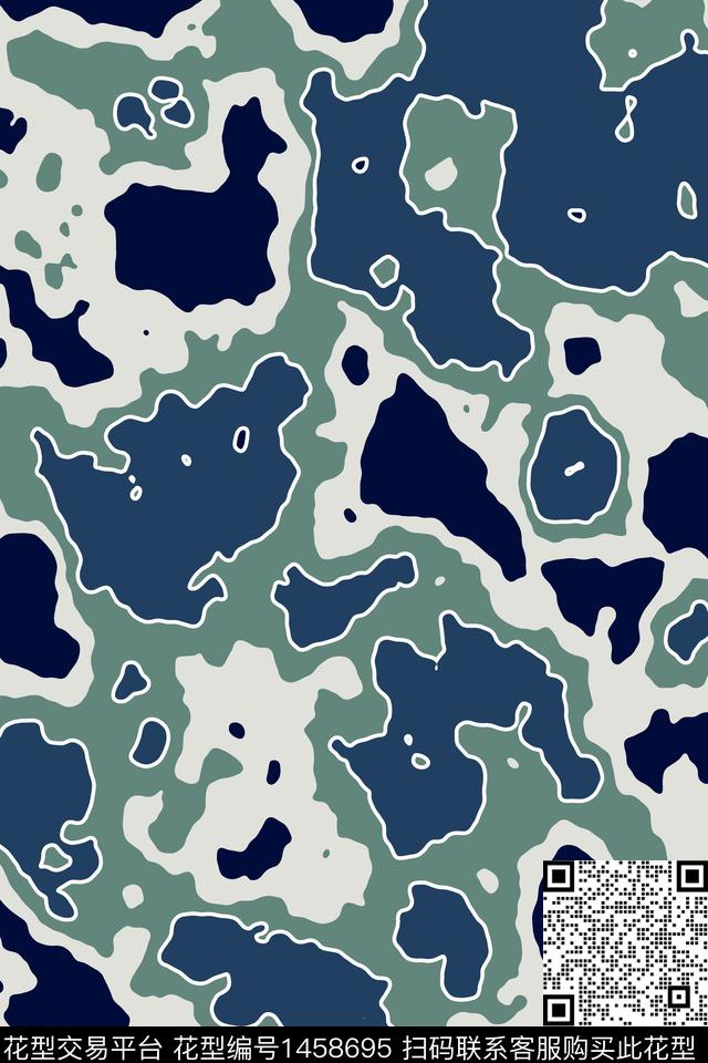 撞色迷彩满版散花传统印花华亿平台下载（图片编号: 1458695） - 瓦栏（Walan）