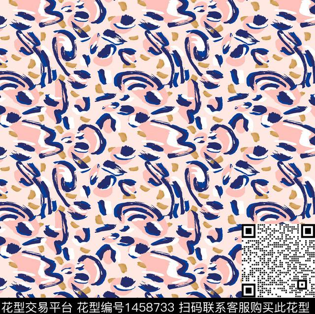 豹纹水彩花卉2022春夏数码印花华亿平台下载（图片编号: 1458733） - 瓦栏（Walan）