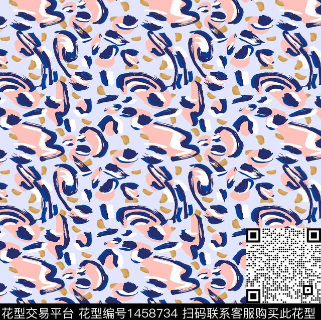 豹纹水彩花卉2022春夏数码印花华亿平台下载（图片编号: 1458734） - 瓦栏（Walan）