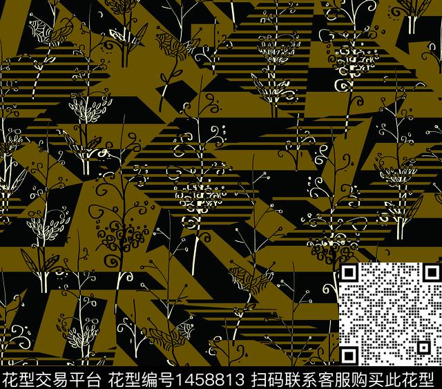 几何连衣裙女装数码印花华亿平台下载（图片编号: 1458813） - 瓦栏（Walan）