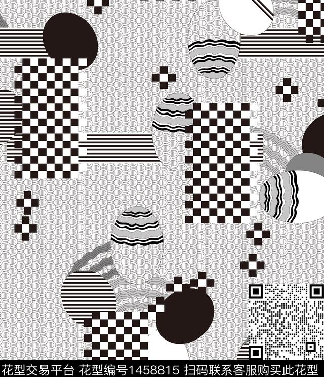 几何连衣裙女装数码印花华亿平台下载（图片编号: 1458815） - 瓦栏（Walan）