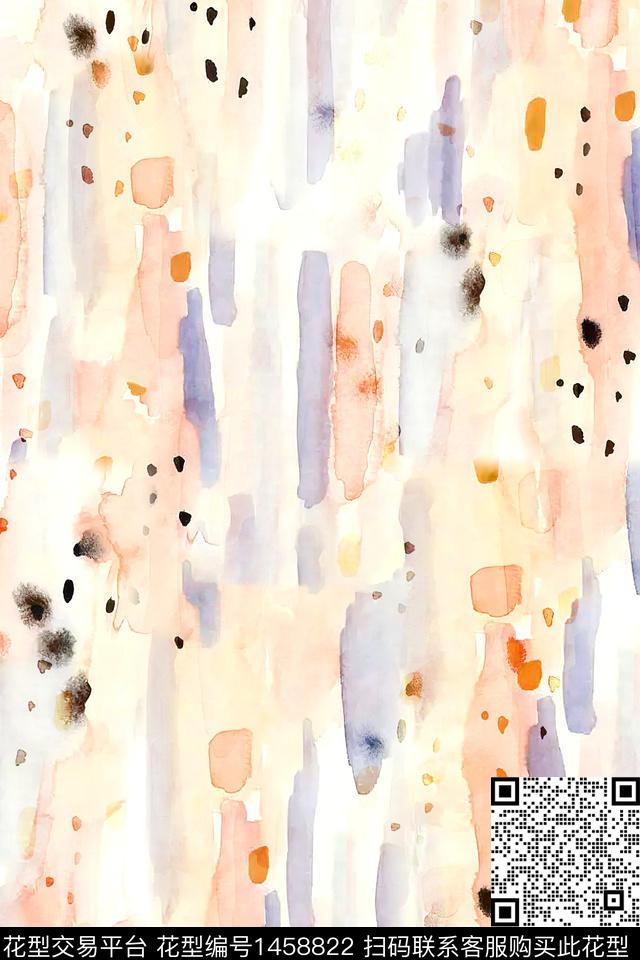 抽象小清新真丝数码印花华亿平台下载（图片编号: 1458822） - 瓦栏（Walan）