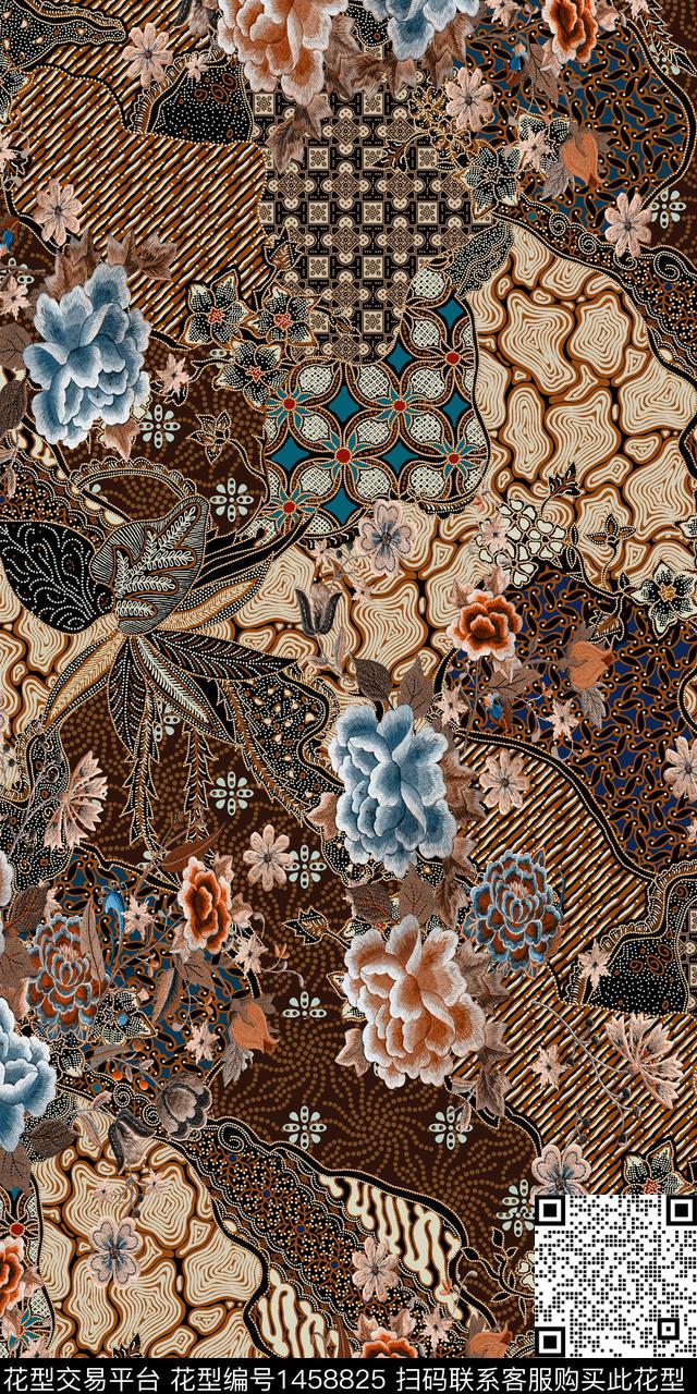 时尚民族风花卉数码印花华亿平台下载（图片编号: 1458825） - 瓦栏（Walan）