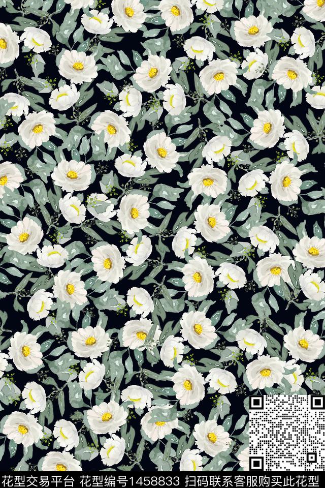 女装花卉大牌风数码印花华亿平台下载（图片编号: 1458833） - 瓦栏（Walan）