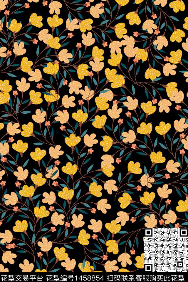女装花卉大牌风数码印花华亿平台下载（图片编号: 1458854） - 瓦栏（Walan）