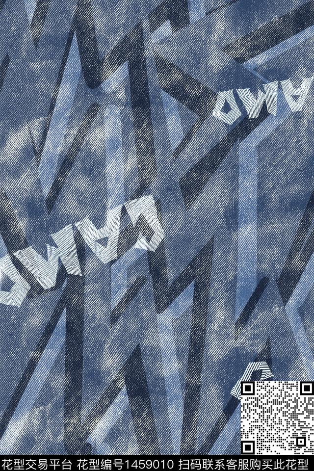 几何文字男装数码印花华亿平台下载（图片编号: 1459010） - 瓦栏（Walan）