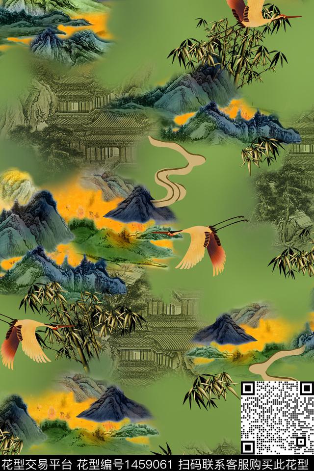 水彩花卉香云纱数码印花华亿平台下载（图片编号: 1459061） - 瓦栏（Walan）