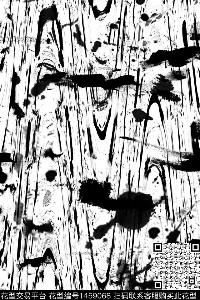 几何水墨风笔触传统印花华亿平台下载（图片编号: 1459068） - 瓦栏（Walan）